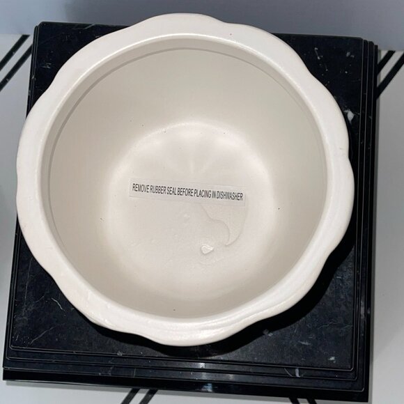 White Pumpkin Ceramic Cookie Jar, Candy Jar, Canister Fall Theme Or Halloween - Picture 4 of 8